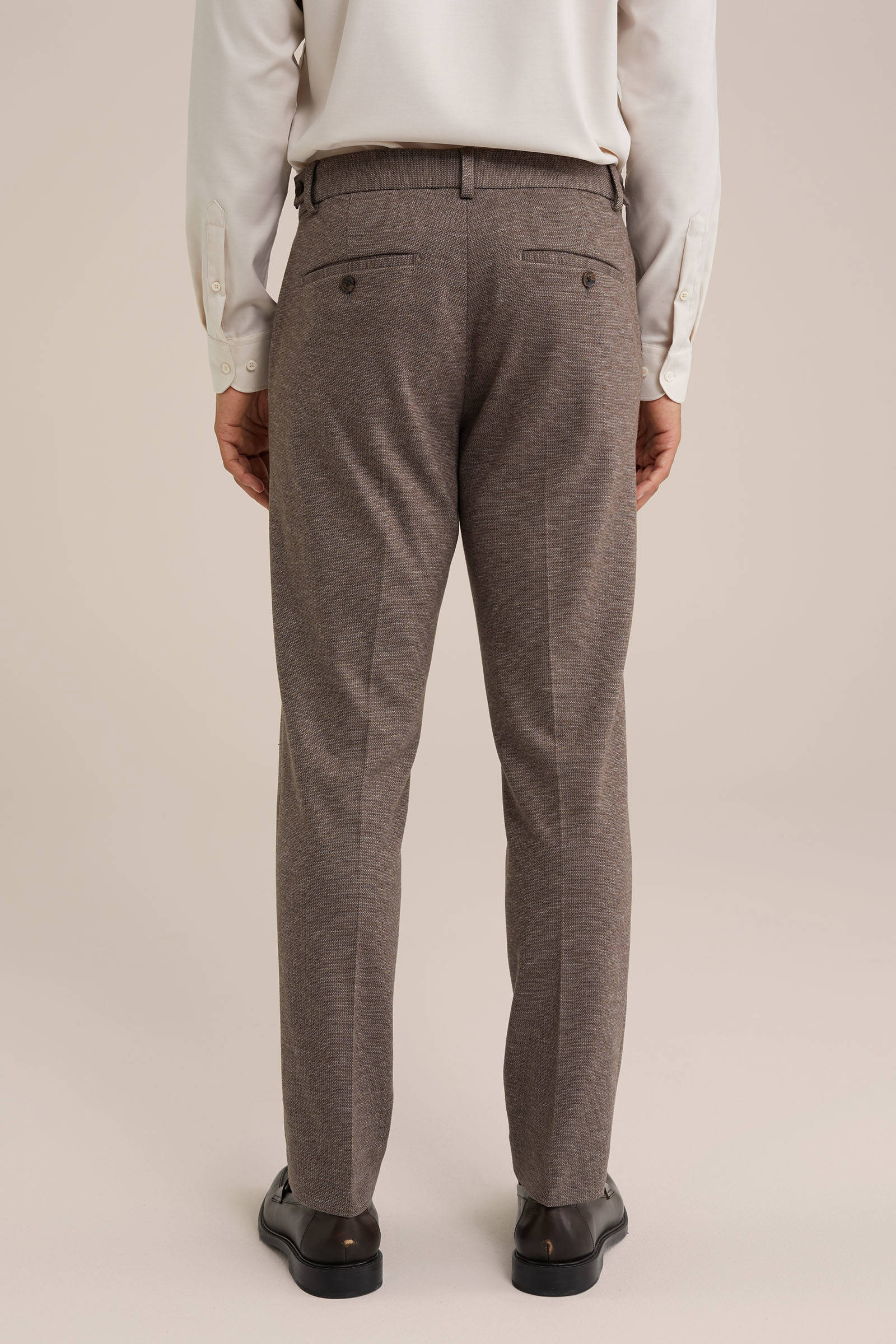 WE Fashion slim pantalon bruin