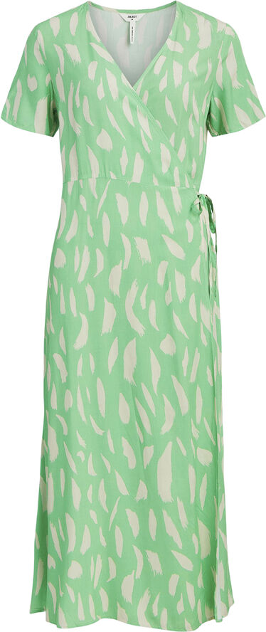 Object OBJEMA ELISE S/S LONG WRAP DRESS NO Spring bouquet/sandshell aop col
