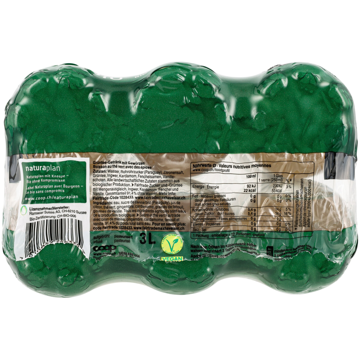 Naturaplan Organic Ginger Green Ice Tea 6x50cl