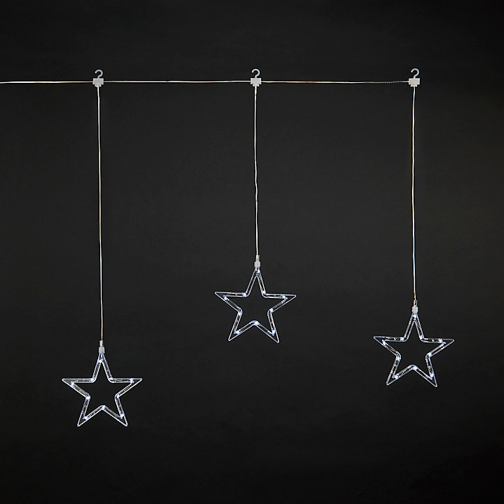 Etoiles lumineuses LED blanc intérieur L.1,7 m (x 3)