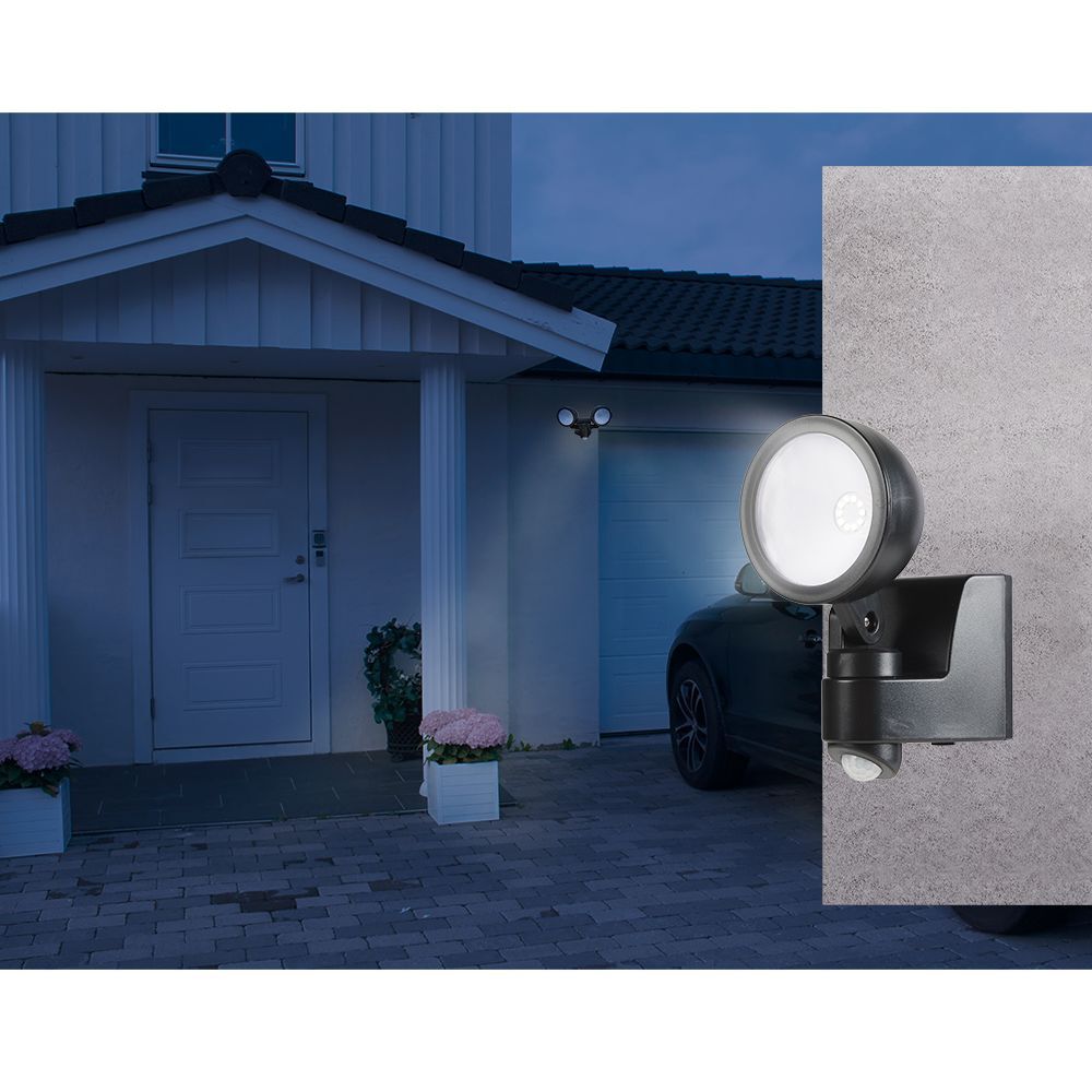 Projecteur LED solaire détecteur de mouvement 1 spot rond