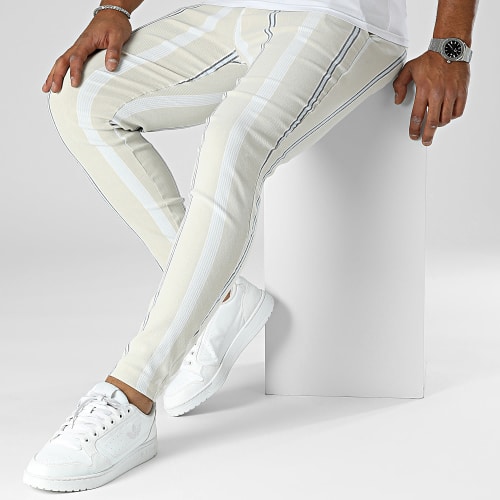 Pantalon A Carreaux Beige