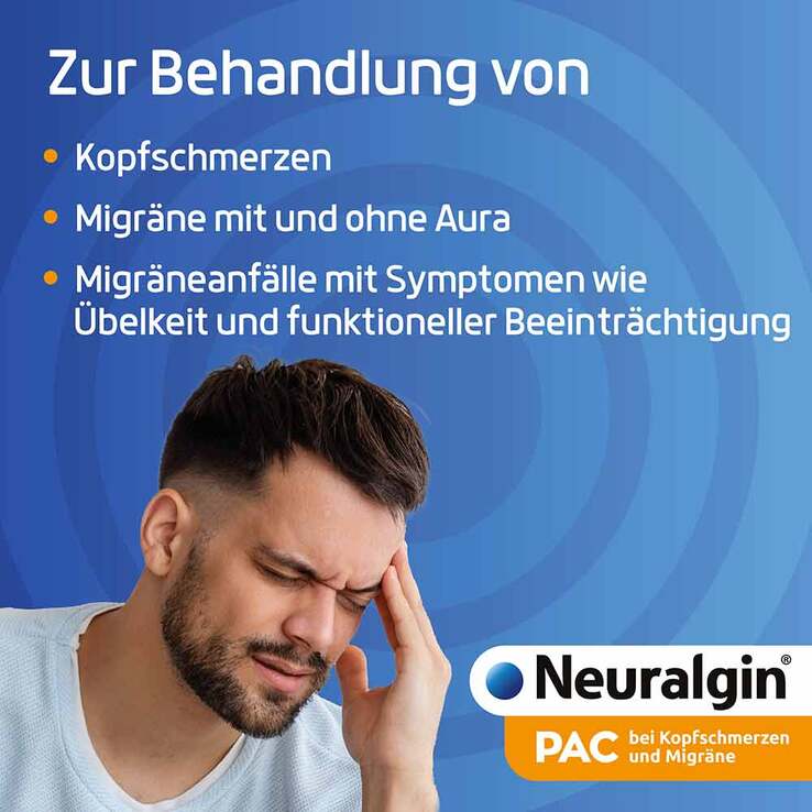 Neuralgin PAC bei Kopfschmerzen und Migräne Tabletten, 20 St