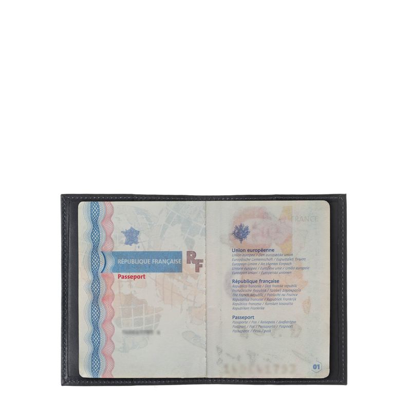 Porte-passeport Louis en cuir vintage Nuage Gris