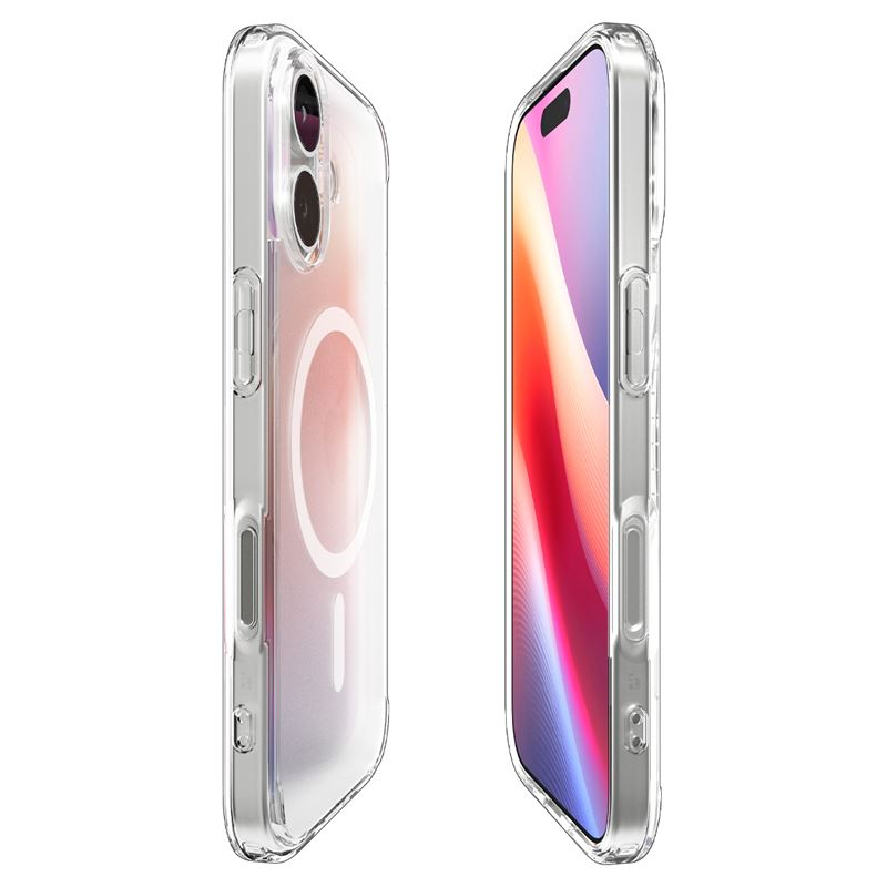 iPhone 17 Ultra Hybrid MagSafe Hülle TPU Bumper Acryl Rückseite Air Cushion Fallschutz (ACS10384) - Frost White