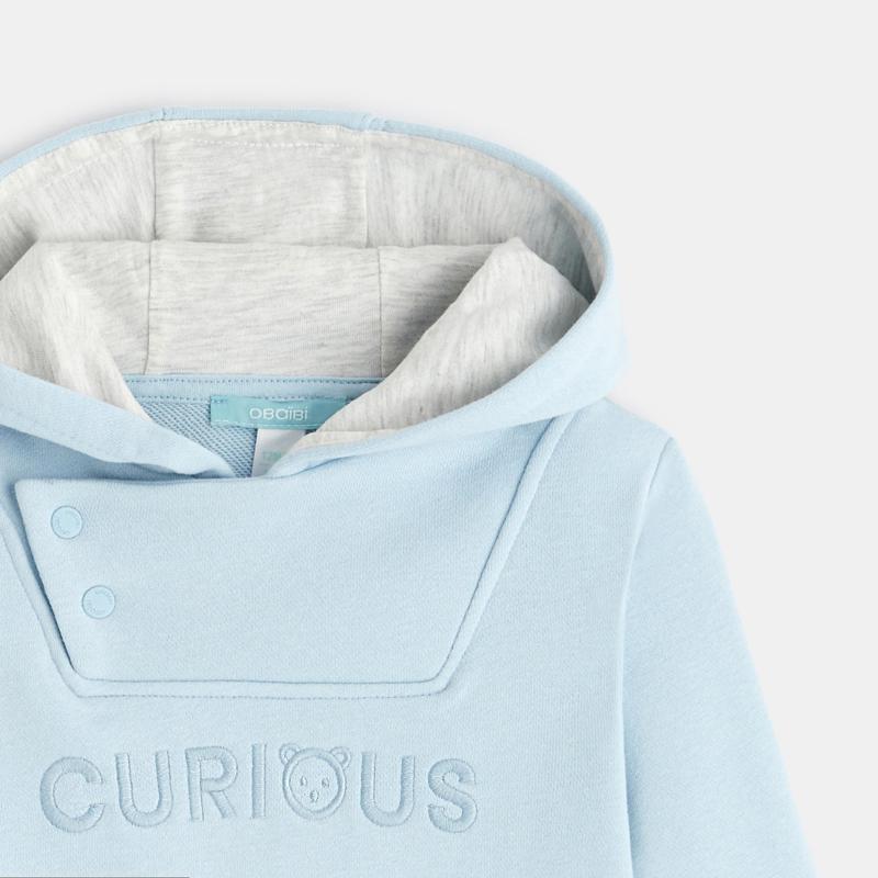 Sweat molleton à capuche bleu bébé garçon Bleu