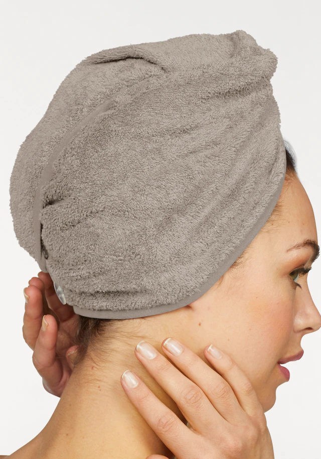 my home Turban-Handtuch »Juna, als Set und Serie erhältlich, 2 Turbanhandtücher 24x61cm« 100% Baumwolle, Turban, Uni-Farben, weich
