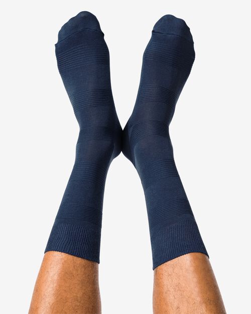 chaussettes homme 1 paire rayure 3D bleu foncé