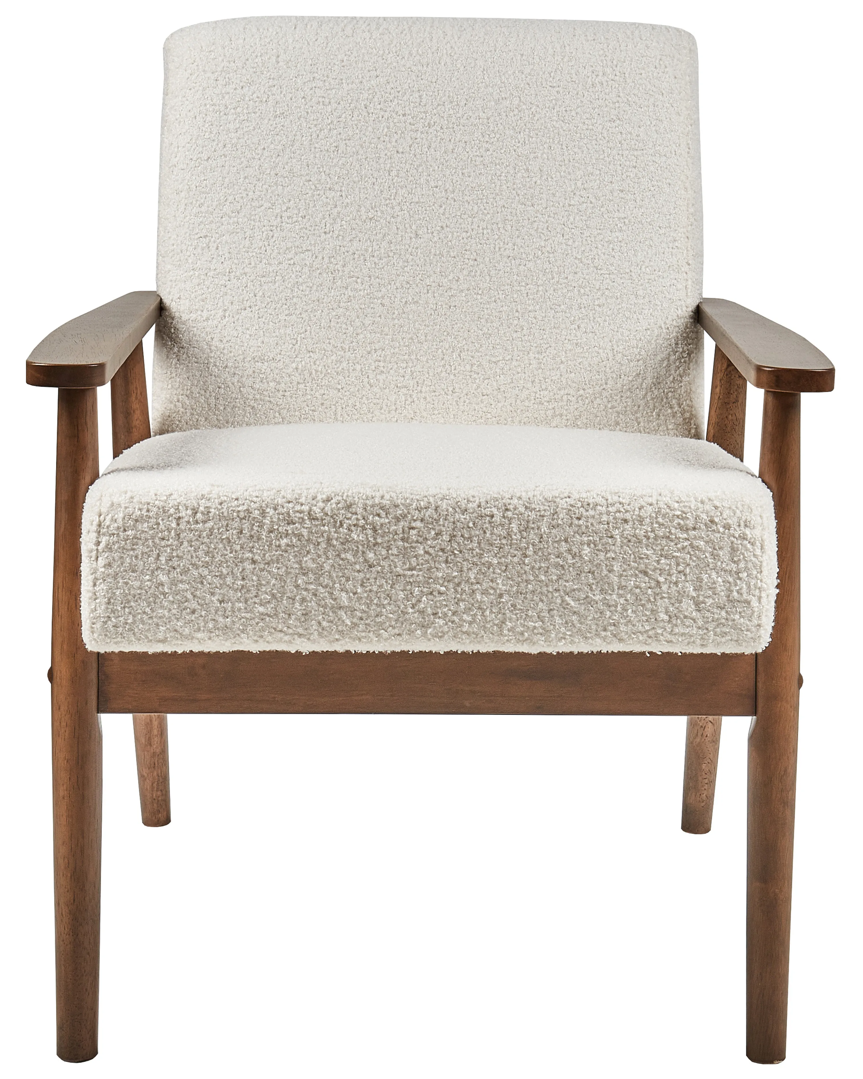 Fauteuil ESRUM Bouclé Donkerbruin/wit