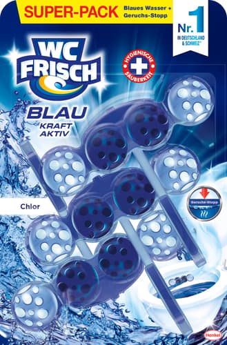 WC Frisch Kraft Aktiv Blauspüler Chlor, Trio-Pack
