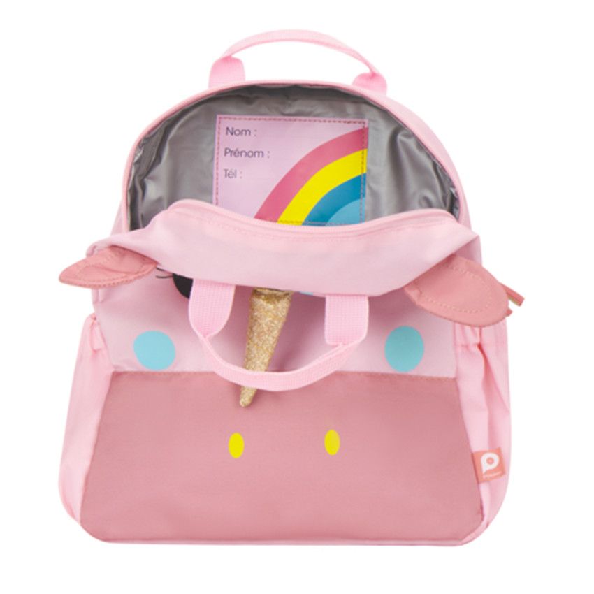 Sac à dos isotherme - Licorne rose - Ecru