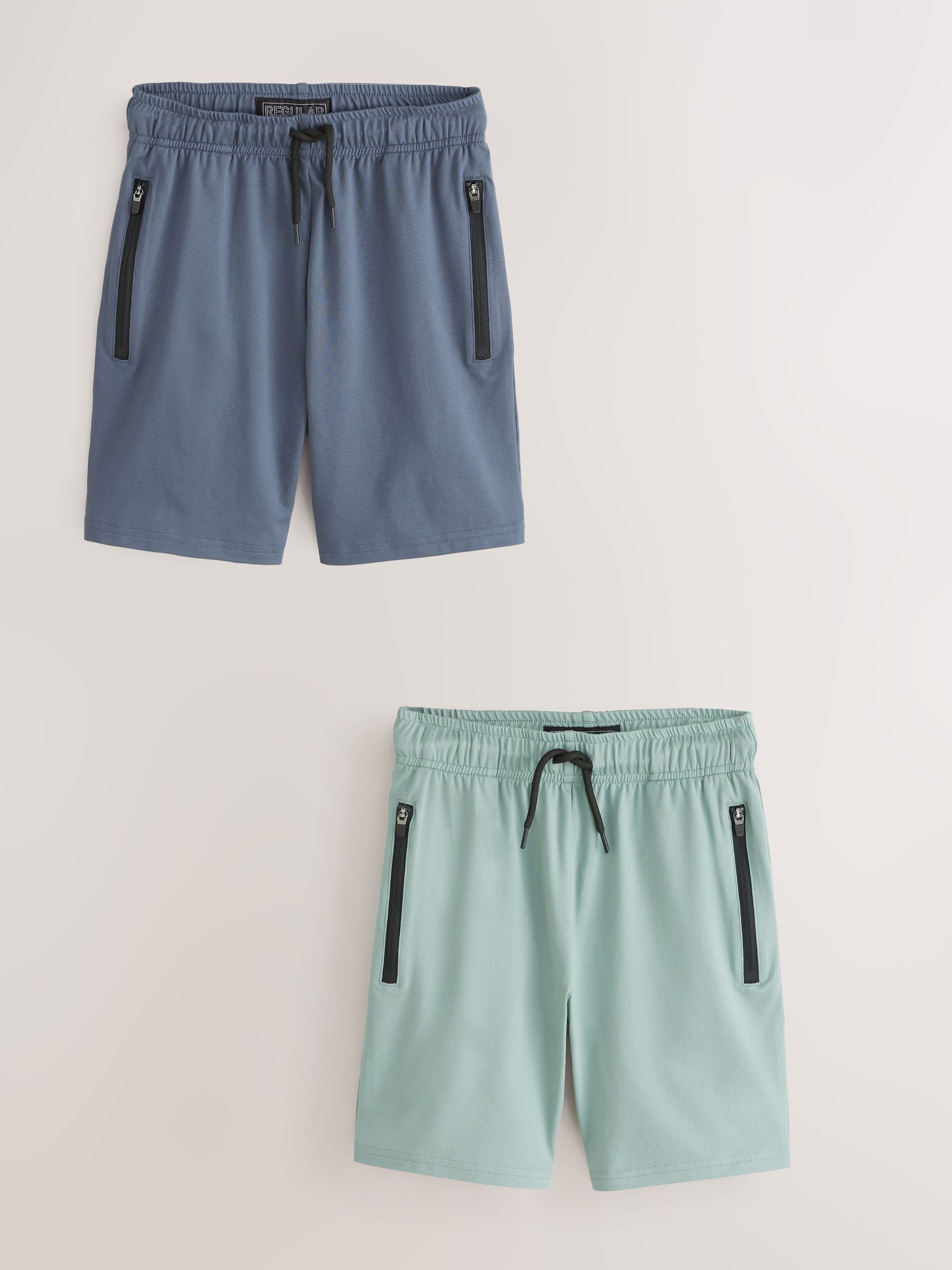 Groen/blauw - Verpakking van 2 lichtgewicht sportshorts (3-17jaar)
