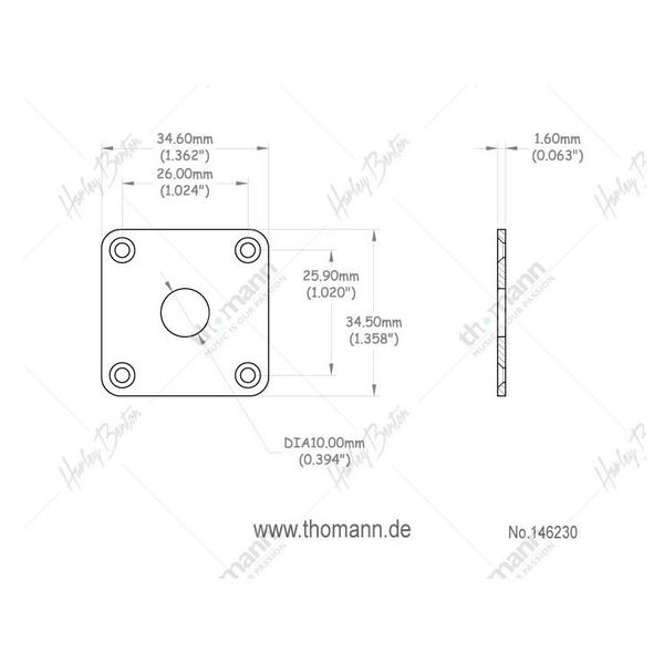 Harley Benton Parts SC-T-Style Output Plate