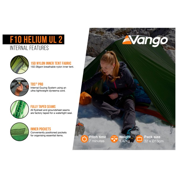Vango - F10 Helium UL 2 - Tente 2 places