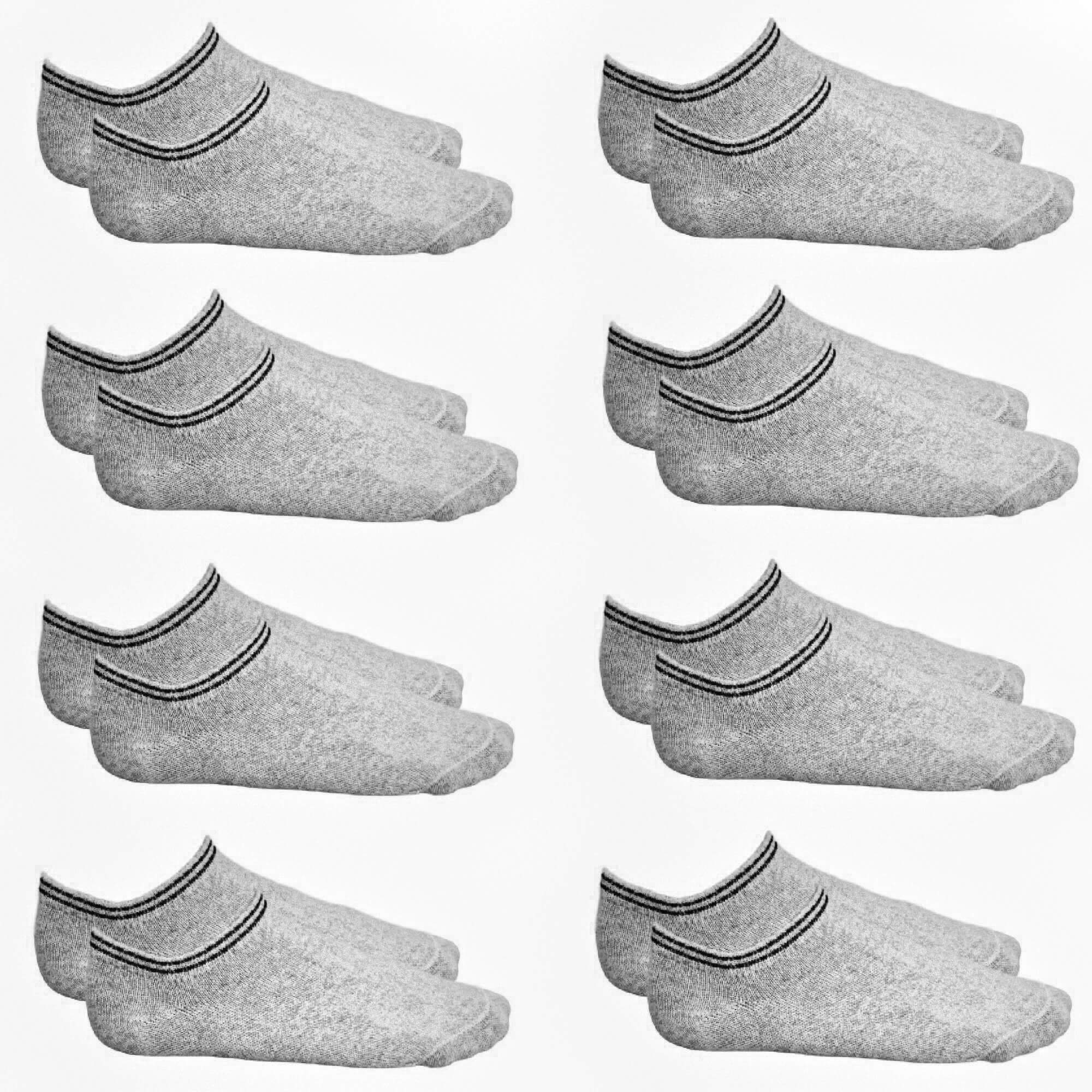 Zecond Zkin 8 Paar Sneaker Socken Gr. 32 - 38 grau Sommersocken Füßlinge aus Baumwolle