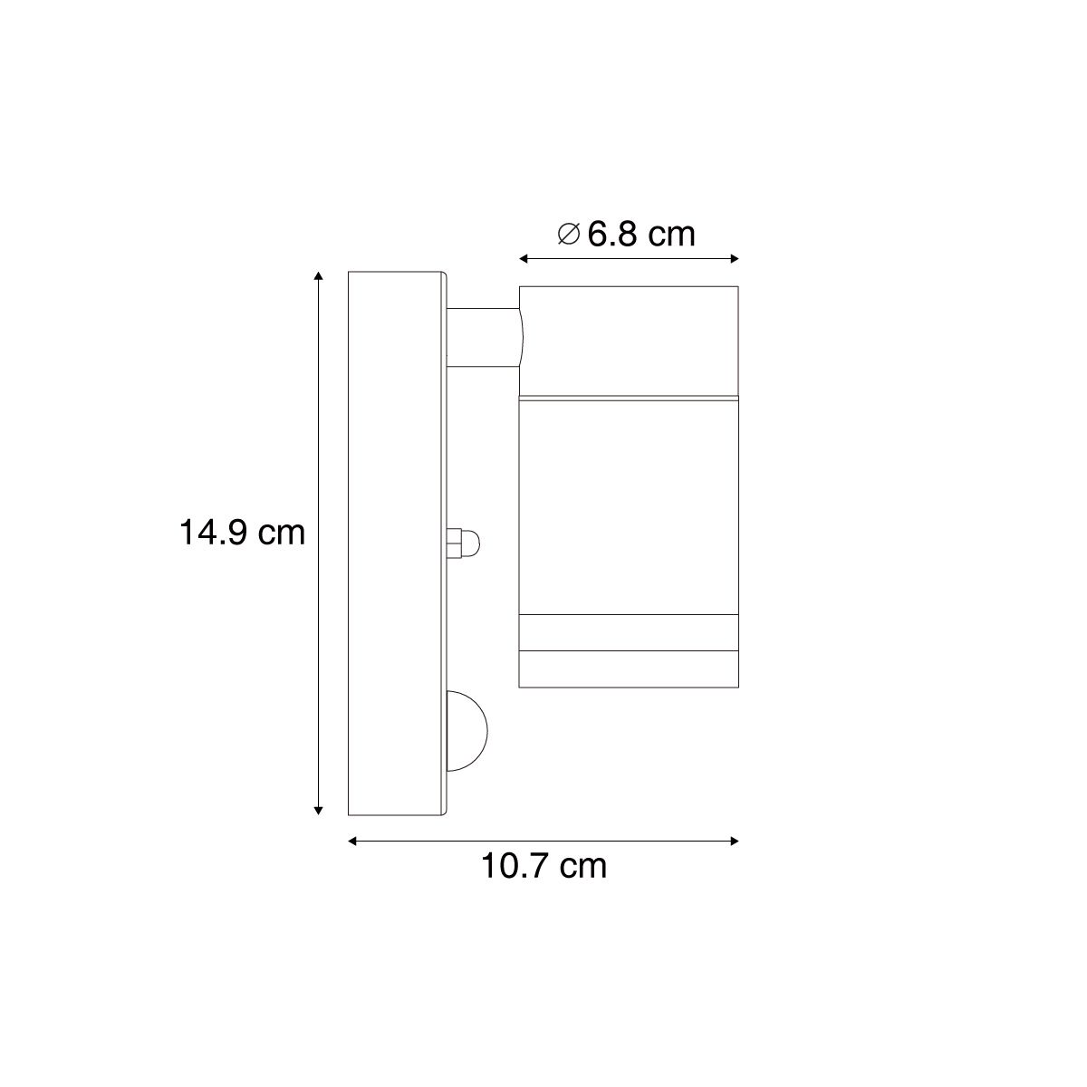Moderne buiten wandlamp zwart IP44 met bewegingssensor - Ensam