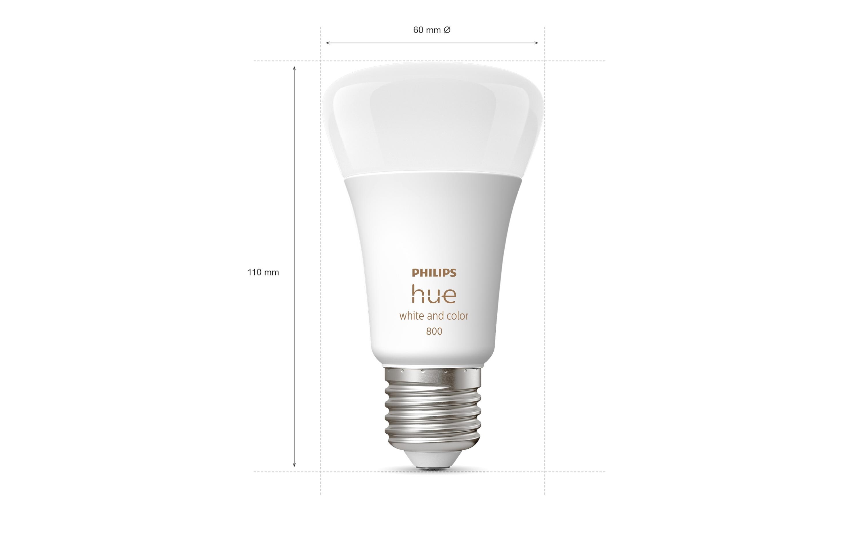 Leuchtmittel White & Col. Amb. E27 Viererpack 4 x 570 lm<br>Per Bluetooth steuerbares Hue E27-Leuchtmittel