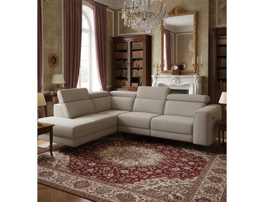 CONCEPT1 - Canapé tissu Mali 2 relax électrique gris angle gauche