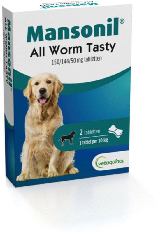 Mansonil - All Worm Dog Tasty Bone - Kauwtabletten - 2 Tabletten