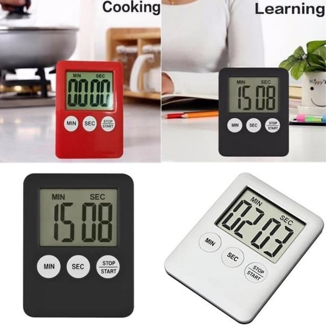 Tynd Køkken Timer Timer Storskærm Digital Magnetisk Nedtælling