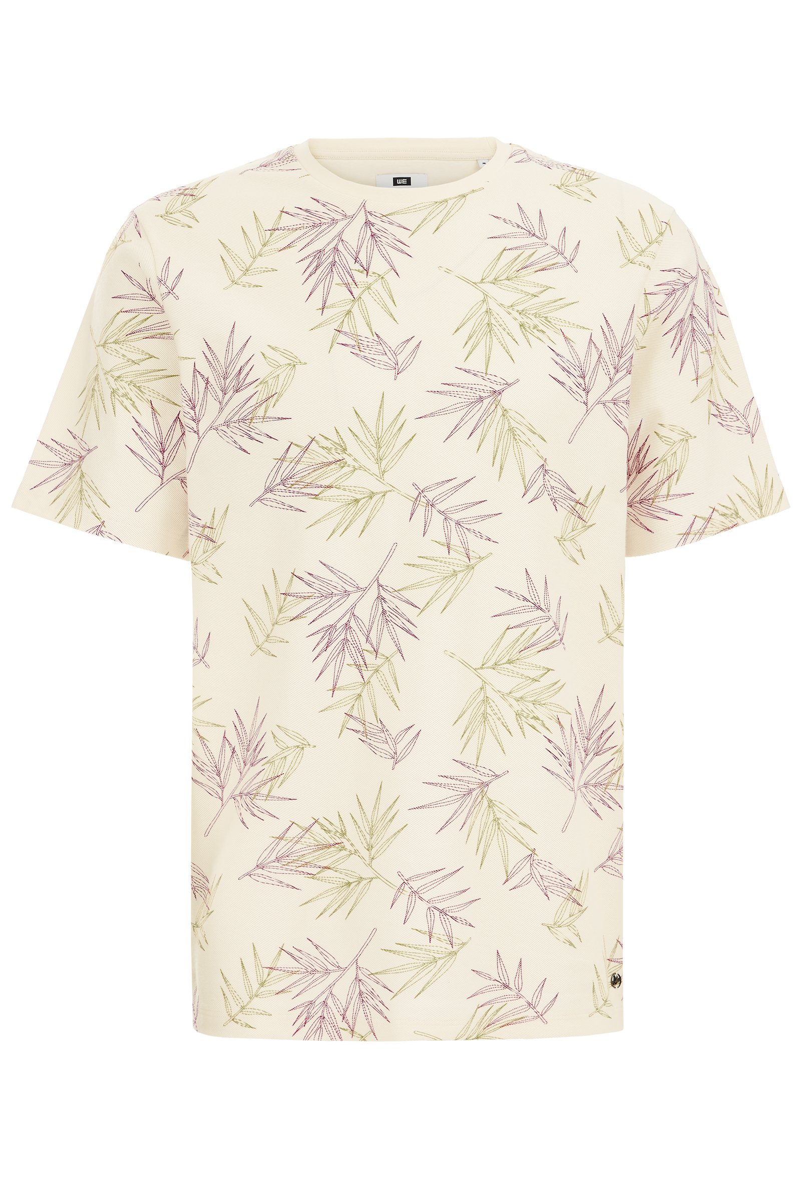 T-shirt met dessin WE Fashion Gebroken wit