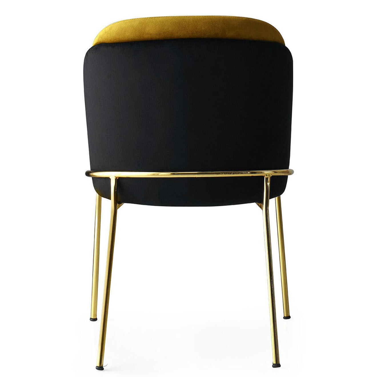 Wooden Art 4 Chaises Dore noir/jaune - 54x86x55 cm