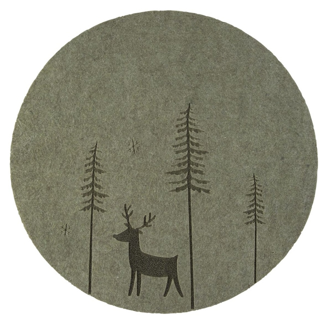 Deckchen - Hirsch im Wald - grün - ca. 35 cm