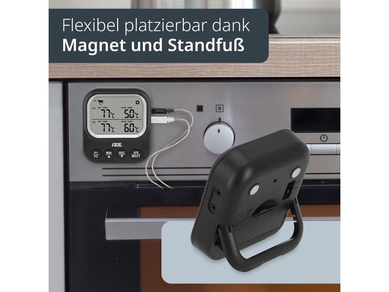 ADE Digitales Braten- und Ofenthermometer Schwarz BBQ-Thermometer