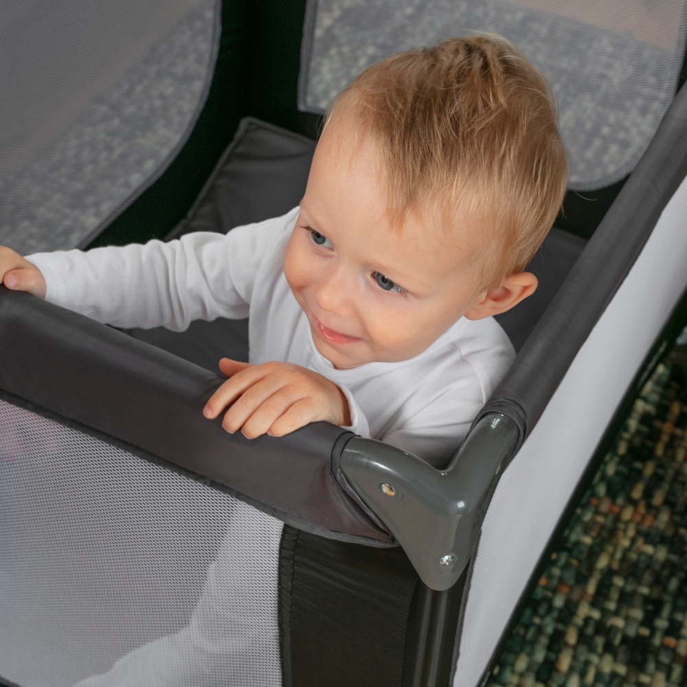 miniuno SnoozeLite Reisebett Dunkelgrau und Schwarz