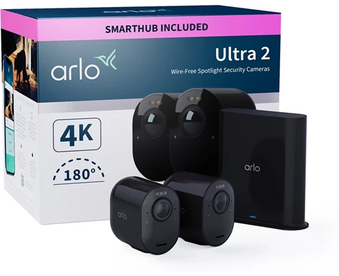 Arlo Ultra 2 spotlight camera - 2-pack Svart