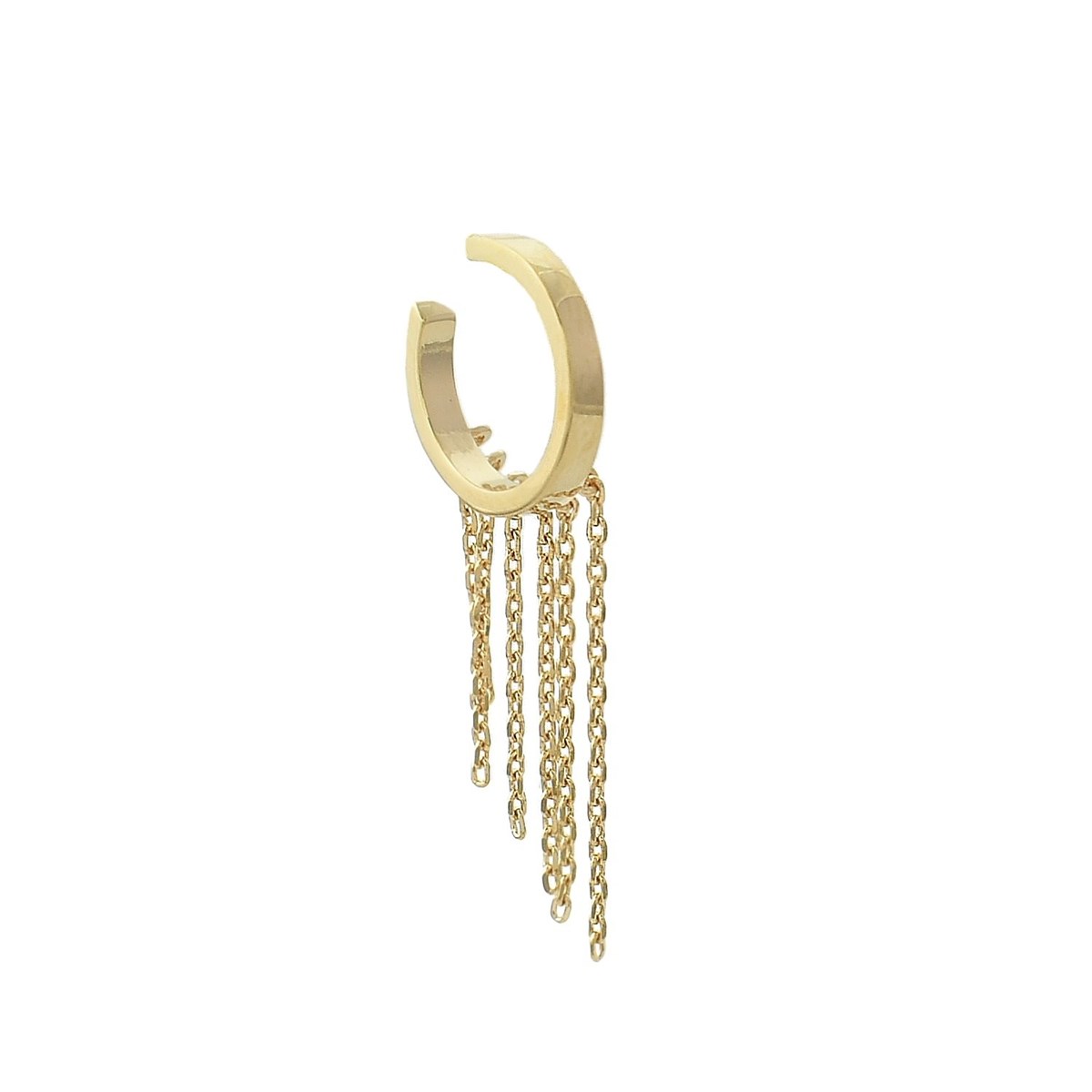 Clip d'oreille earcuff avec chaînettes pendantes Plaqué OR 750 3 microns