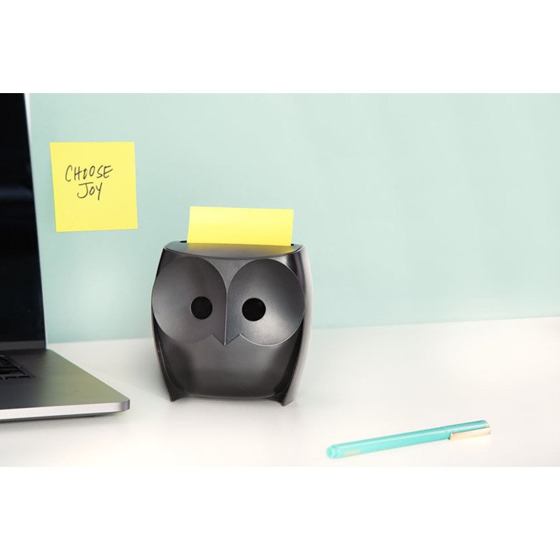 Distributeur Z-notes repositionnables chouette noire Post-it