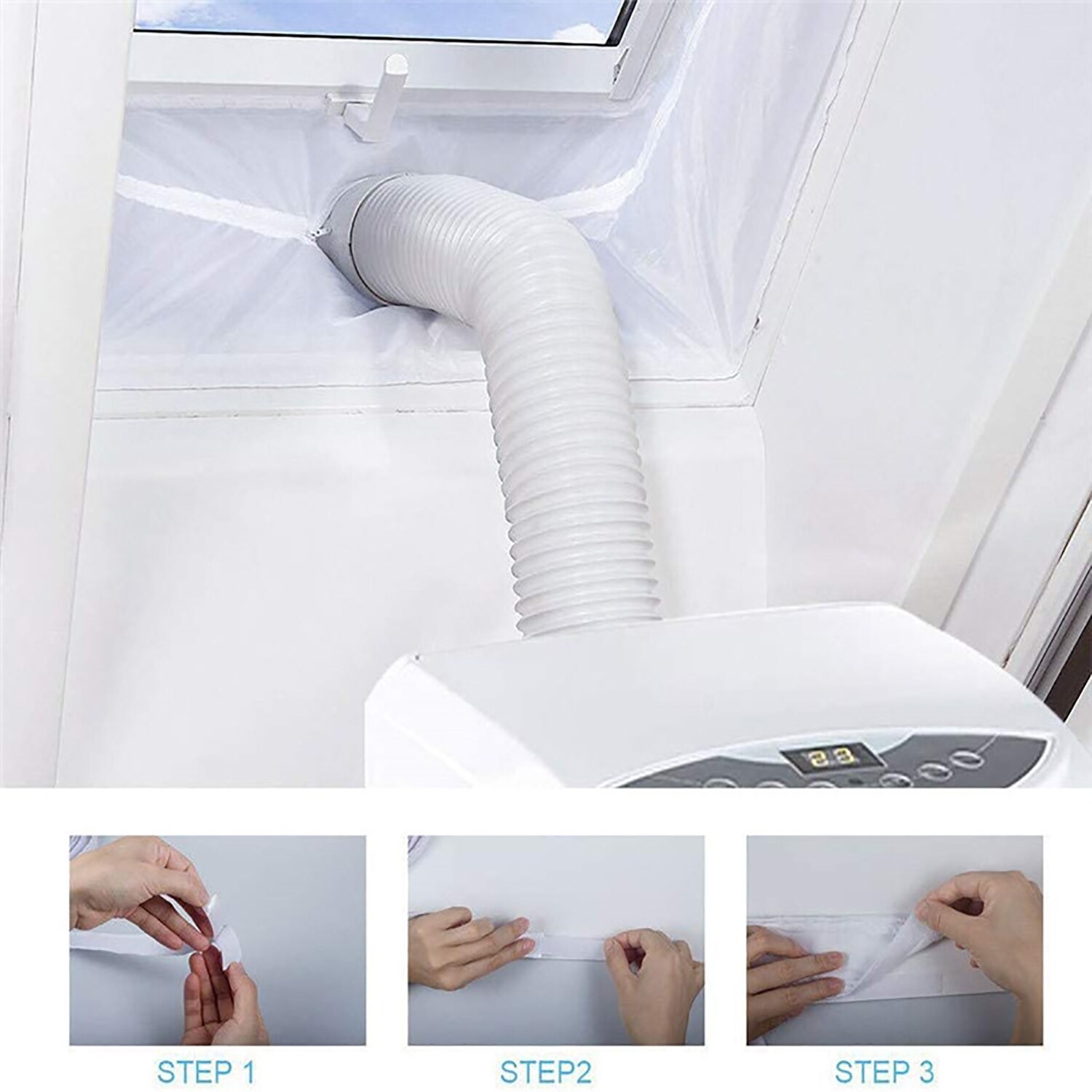 TPFLiving Fenster-Set Erweiterung Fenster Abdichtung Klimagerät / Trockner - 3m