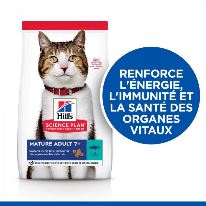 HILL'S Science Plan Mature Adult 7+ au Thon - Croquette pour chat