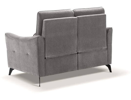 CONCEPT1 - Salon tissu Bergamo gris 3 places électrique + 2 places fixe