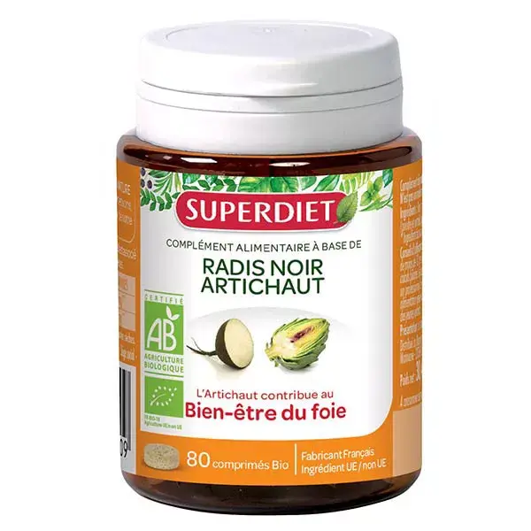 Superdiet Orgânico Rabanete Preto Alcachofra 80 comprimidos
