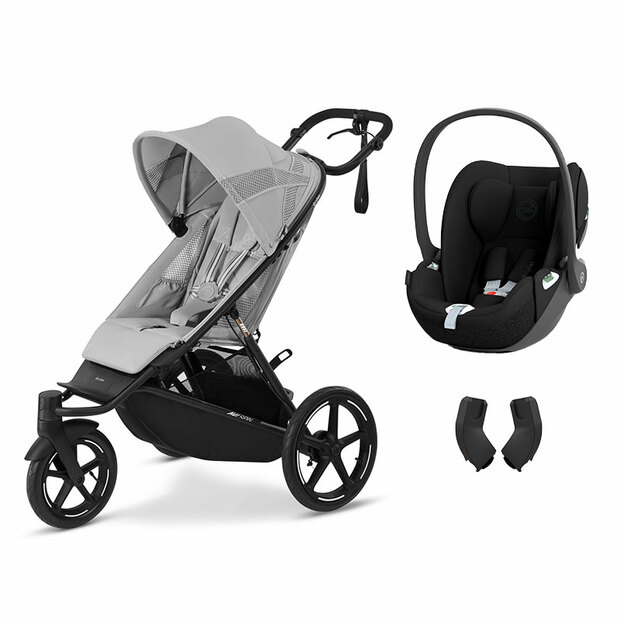 Poussette duo Avi Spin - Fog grey + Cloud T - Sepia black - CYBEX