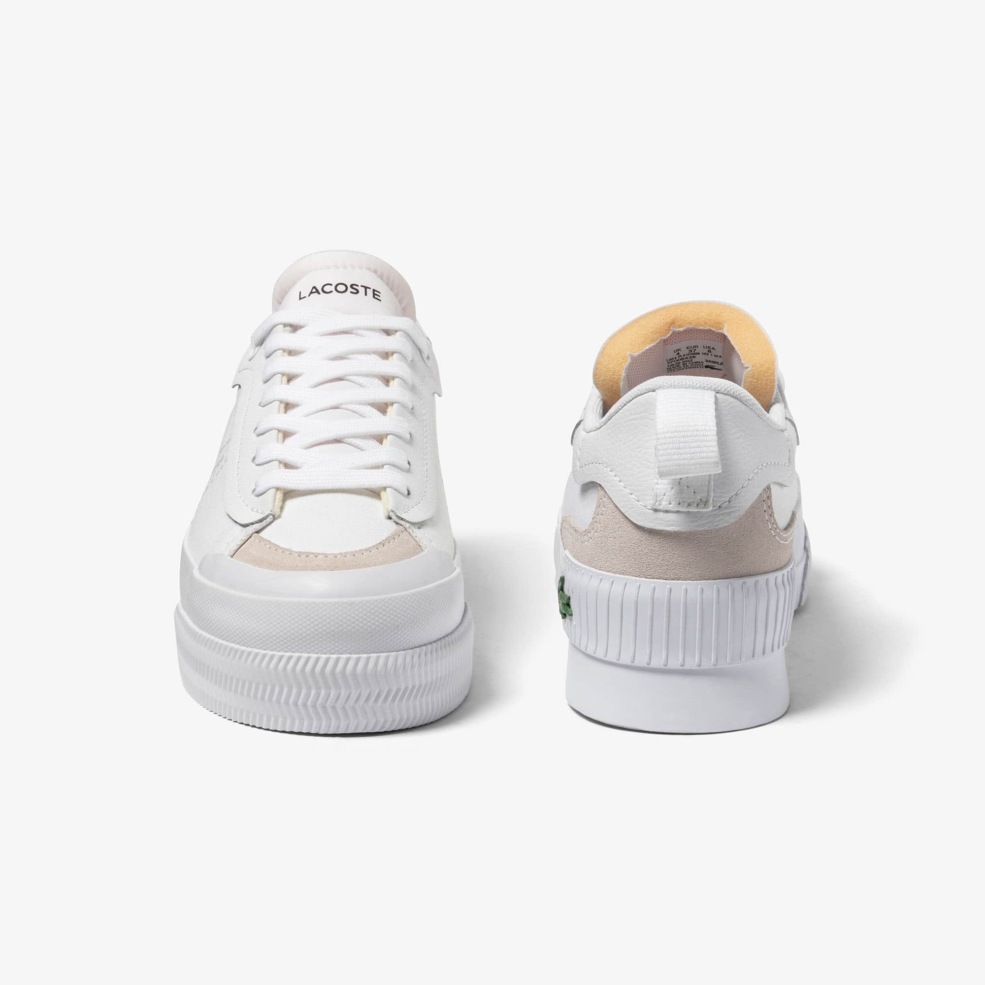 Sneakers L004 Platform femme Lacoste en textile color-block Sneakers - Blanc - Lacoste - Femme