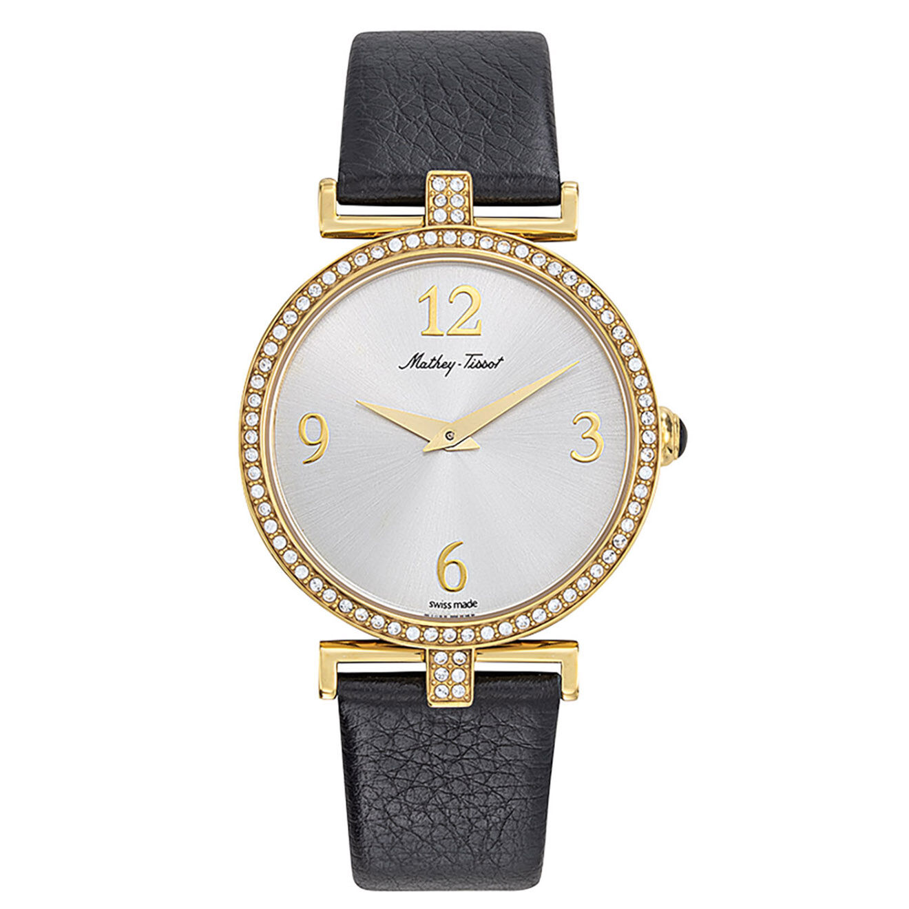 Mathey-Tissot Montre Femme Quartz en Cuir Gaïa noire