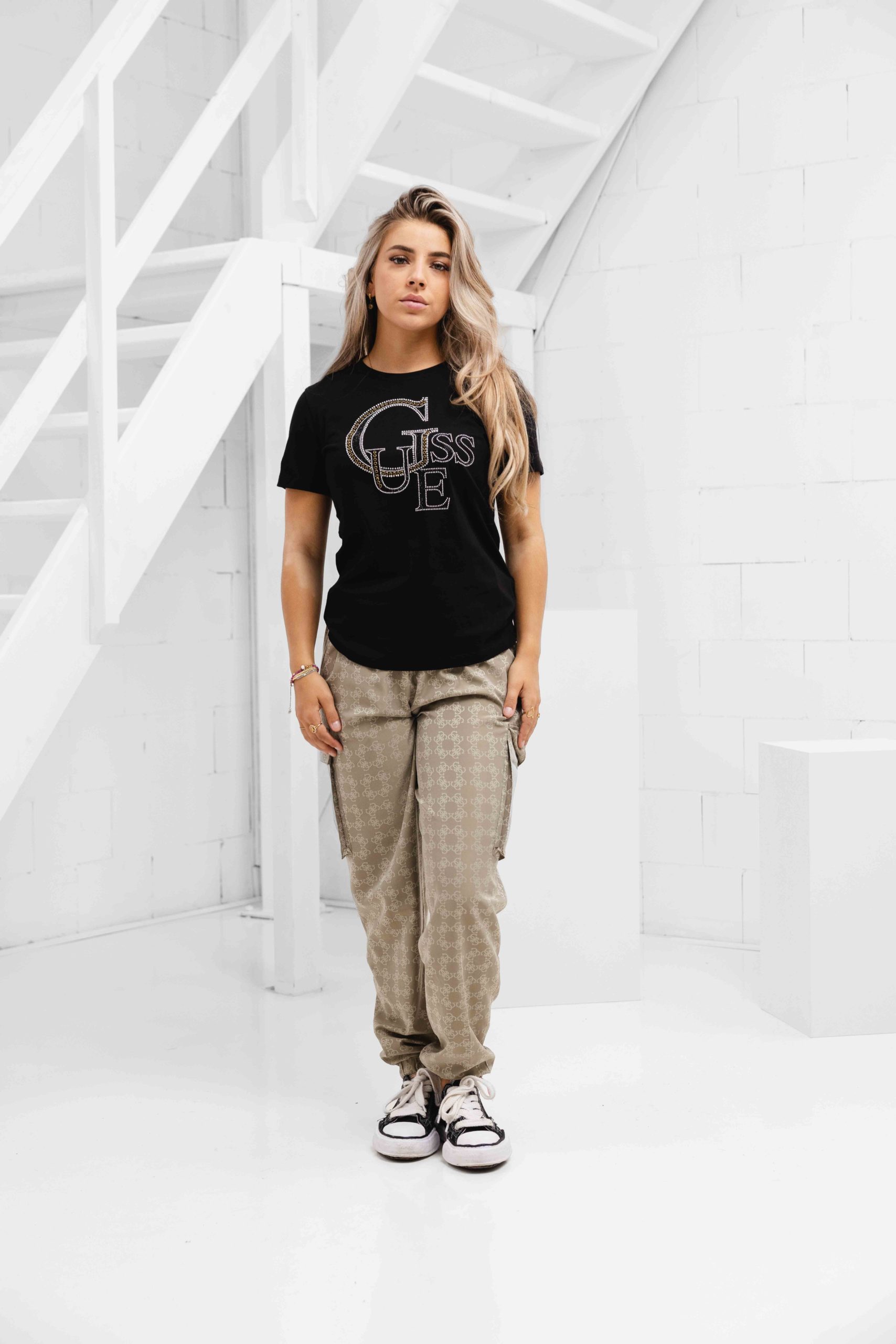 Guess 4G-Logo Cargo Broek Dames Groen