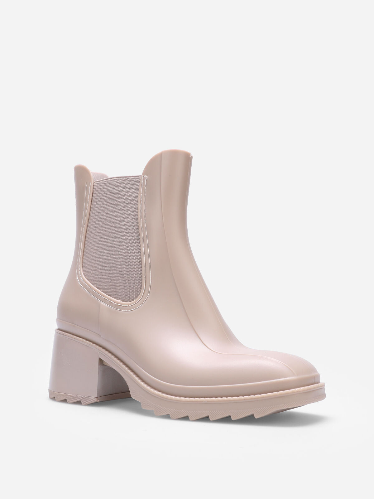 Bottines de pluie style Chelsea- Beige