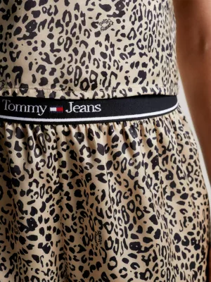 Conjunto de pijama curto essencial com estampa de cetim