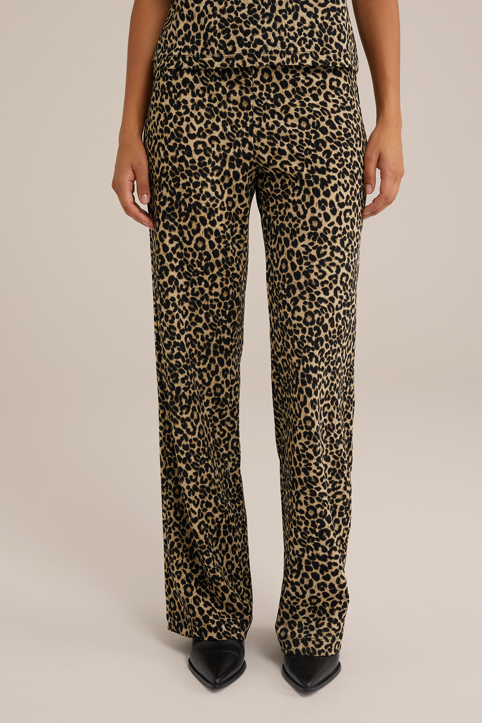 broek met dessin WE Fashion Beige