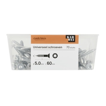 KARWEI unischroef platkop verzinkt 5x60 mm (70 stuks)