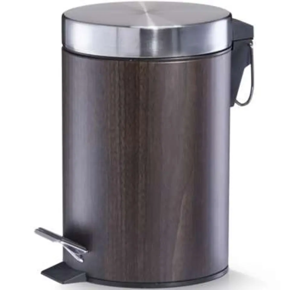 Zeller Pedaalemmer - houtprint - donkerbruin - 3 l - 26 cm