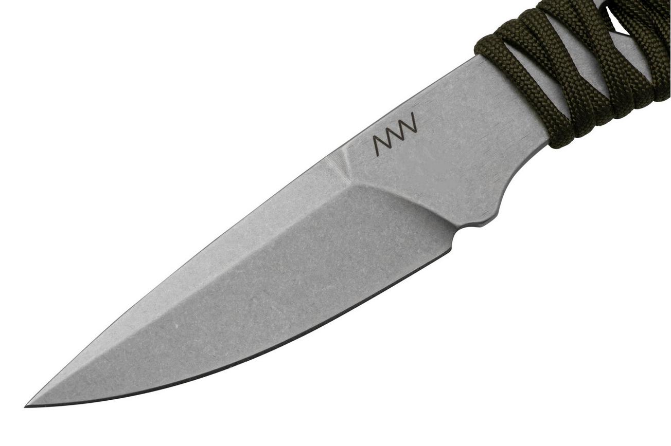 ANV Knives P100 Sleipner, Olive Paracord, P100-004, Black Kydex Sheath, nekmes