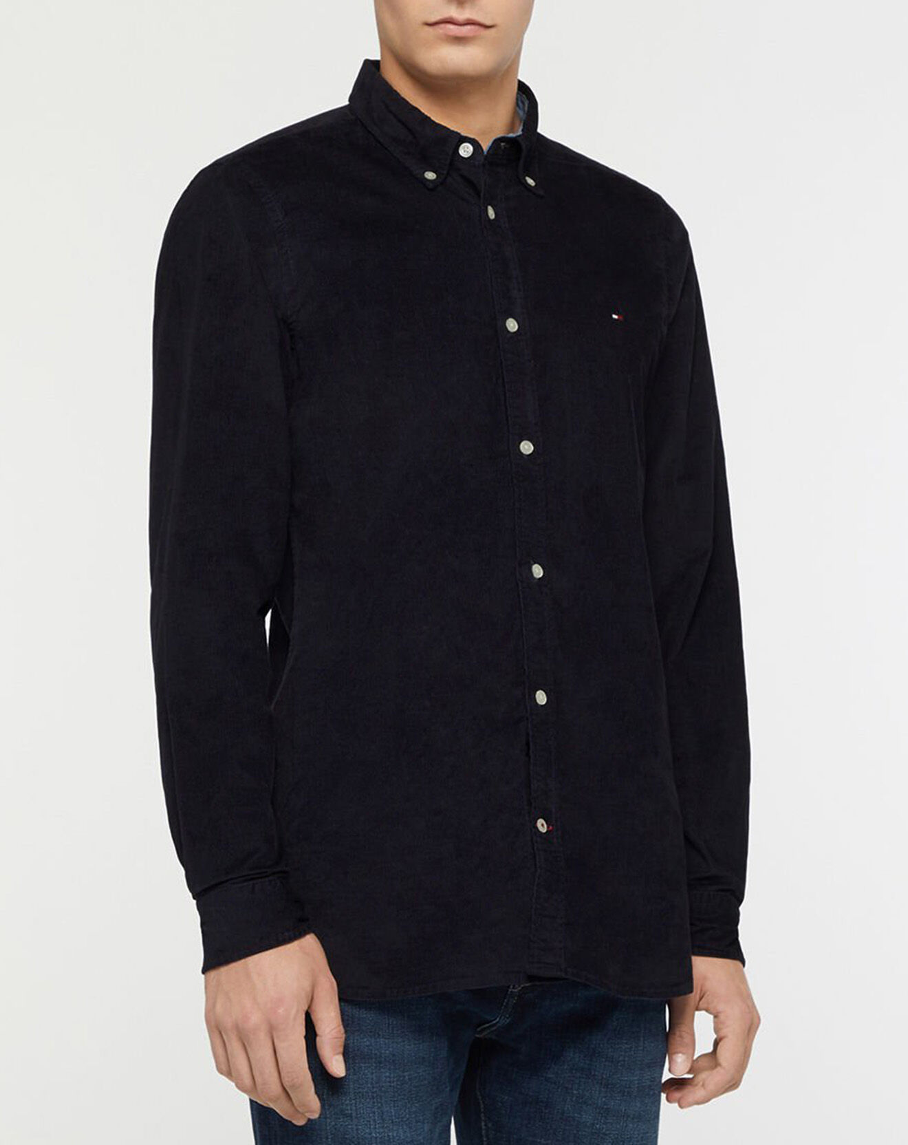 Tommy Hilfiger Chemise Slim en Velours côtelé Flex Corduroy bleu marine