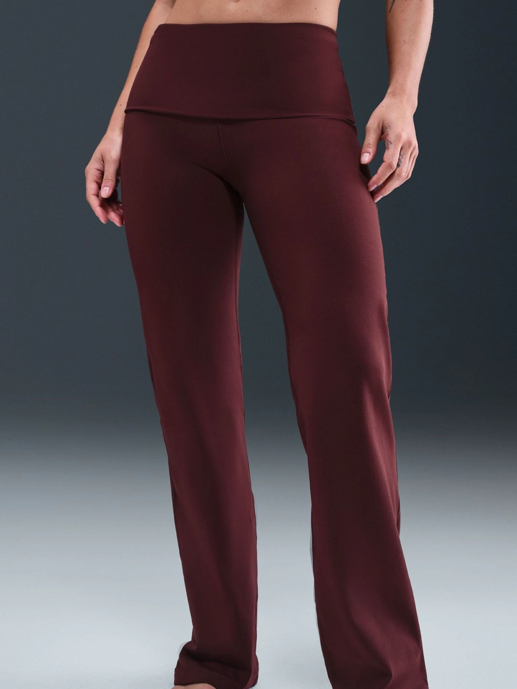 Bourgondië crush - Nike One High Waisted Wide Leg Leggings