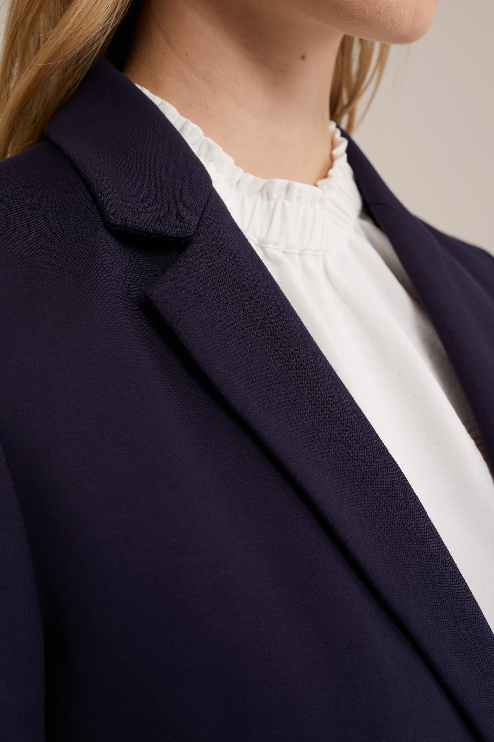 getailleerde jersey-stretch blazer WE Fashion Donkerblauw