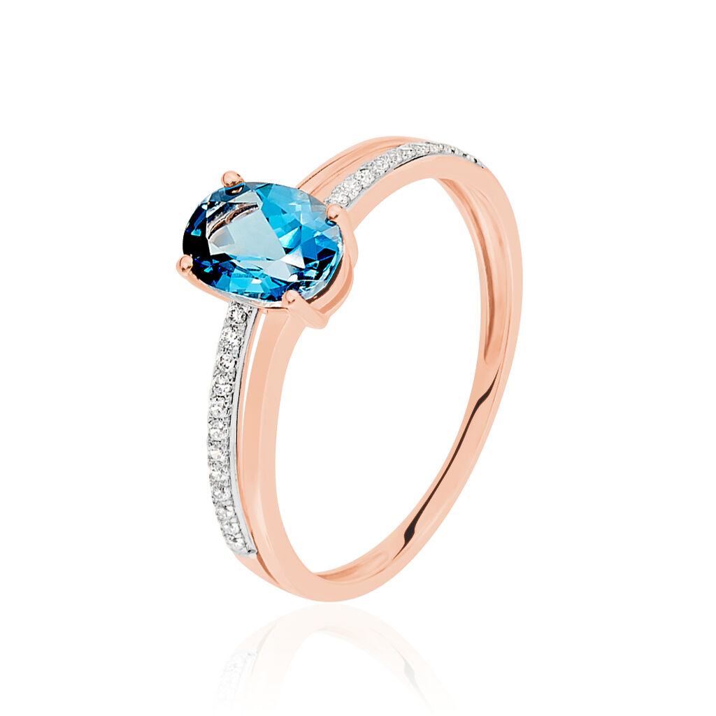 Bague Sarika Or Rose Topaze Et Oxyde De Zirconium